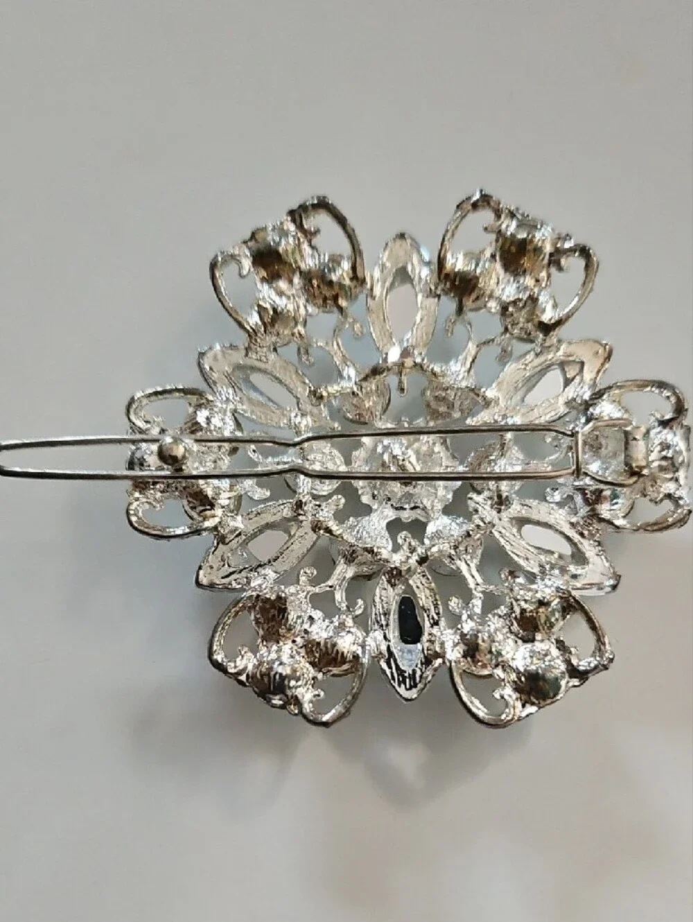 Unlisted Iridescent Crystal Floral Brooch - Clear & Aurora
